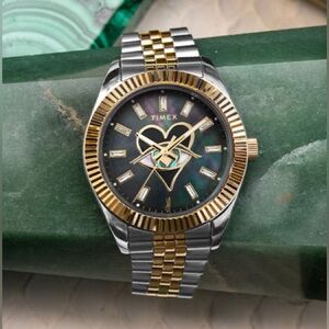 Jacquie Aiche Timex mother of pearl eye heart soulmate silver gold watch collar